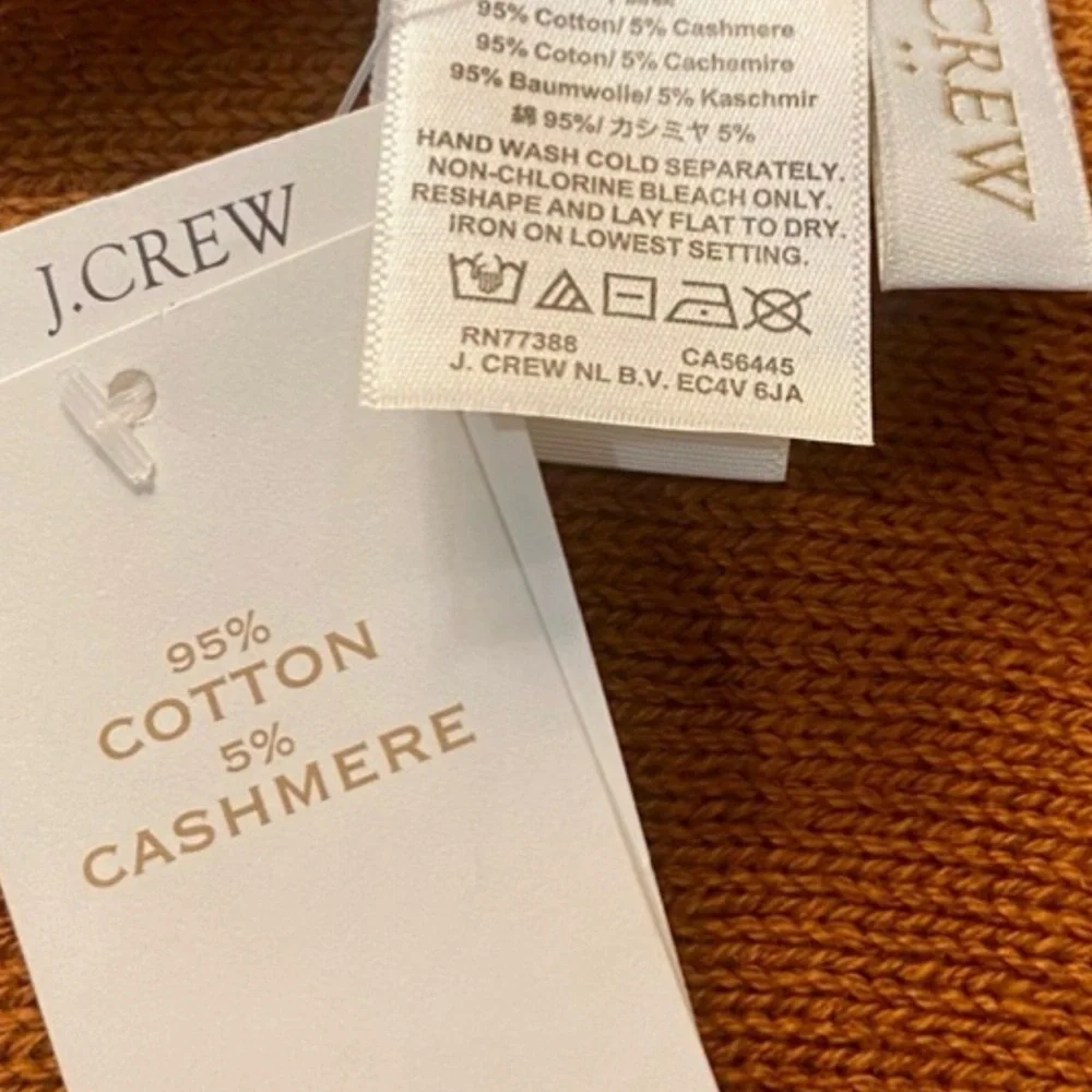 NWOT…J. Crew Terra-cotta/Rust Cotton and Cashmere Knit Poncho - Picture 6 of 7